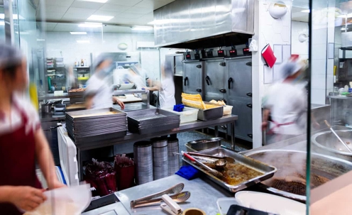 busy commercial kitchen